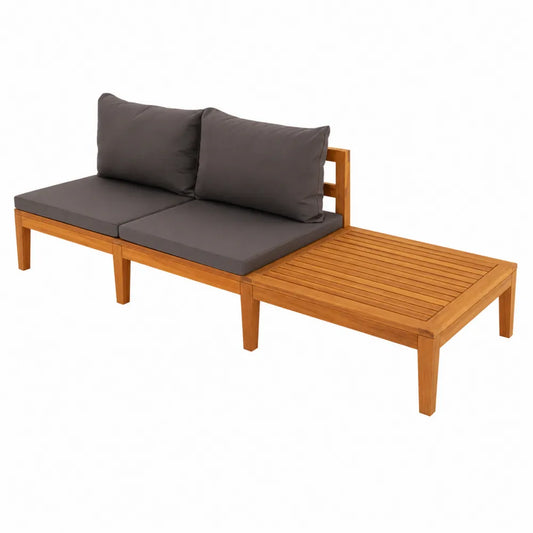 Gartenbank Set mit Tisch aus Holz Dunkelgrau